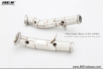 All SS304 / Catless Downpipe With Heat Shield